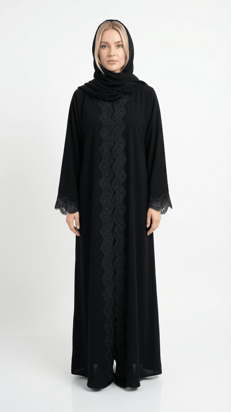 Black Abaya & Sheila Set | Contemporary Modest Fashion - Habib Bazar