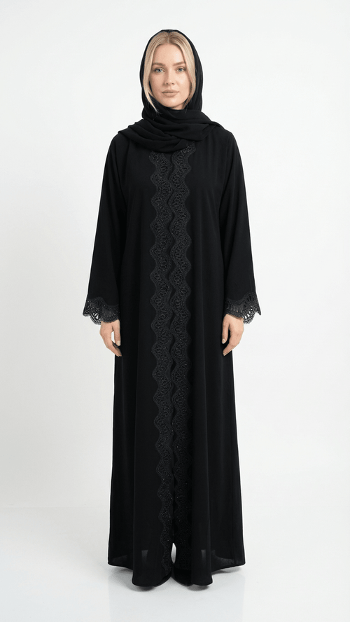 Black Abaya & Sheila Set | Contemporary Modest Fashion - Habib Bazar