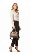 Brown Leopard Print Handbag | Chic Women's Luxury Bag - Habib Bazar